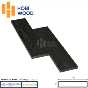 Thanh đa năng gỗ nhựa HobiWood HB 71W11 (Black Charcoal)