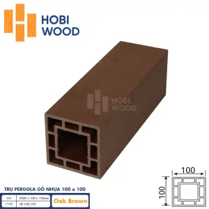 Trụ gỗ nhựa HobiWood HB 100C100 (Oak Brown)