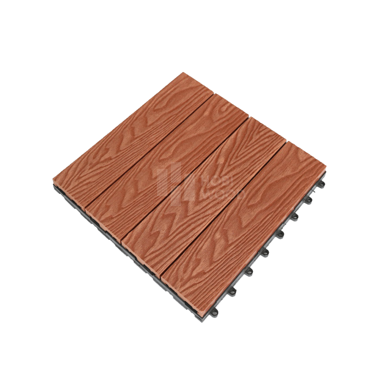 Vỉ gỗ nhựa HobiWood vân 3D (Maple Leaf Red)