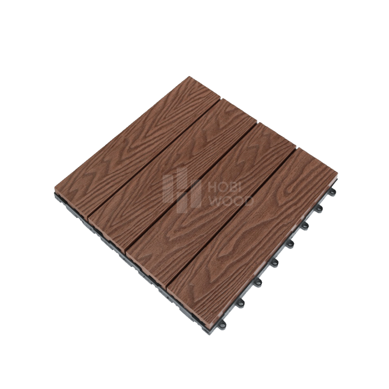 Vỉ gỗ nhựa HobiWood vân 3D (Oak Brown)