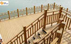 Thanh trụ gỗ nhựa Hobiwood làm trụ lan can cầu