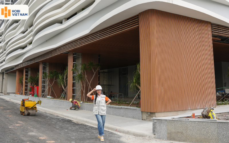 Tấm ốp lam sóng gỗ nhựa Glotex ốp tường ngoại thất