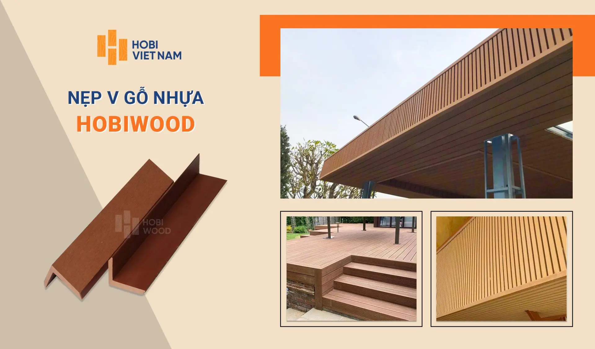 Nẹp V gỗ nhựa Hobiwood