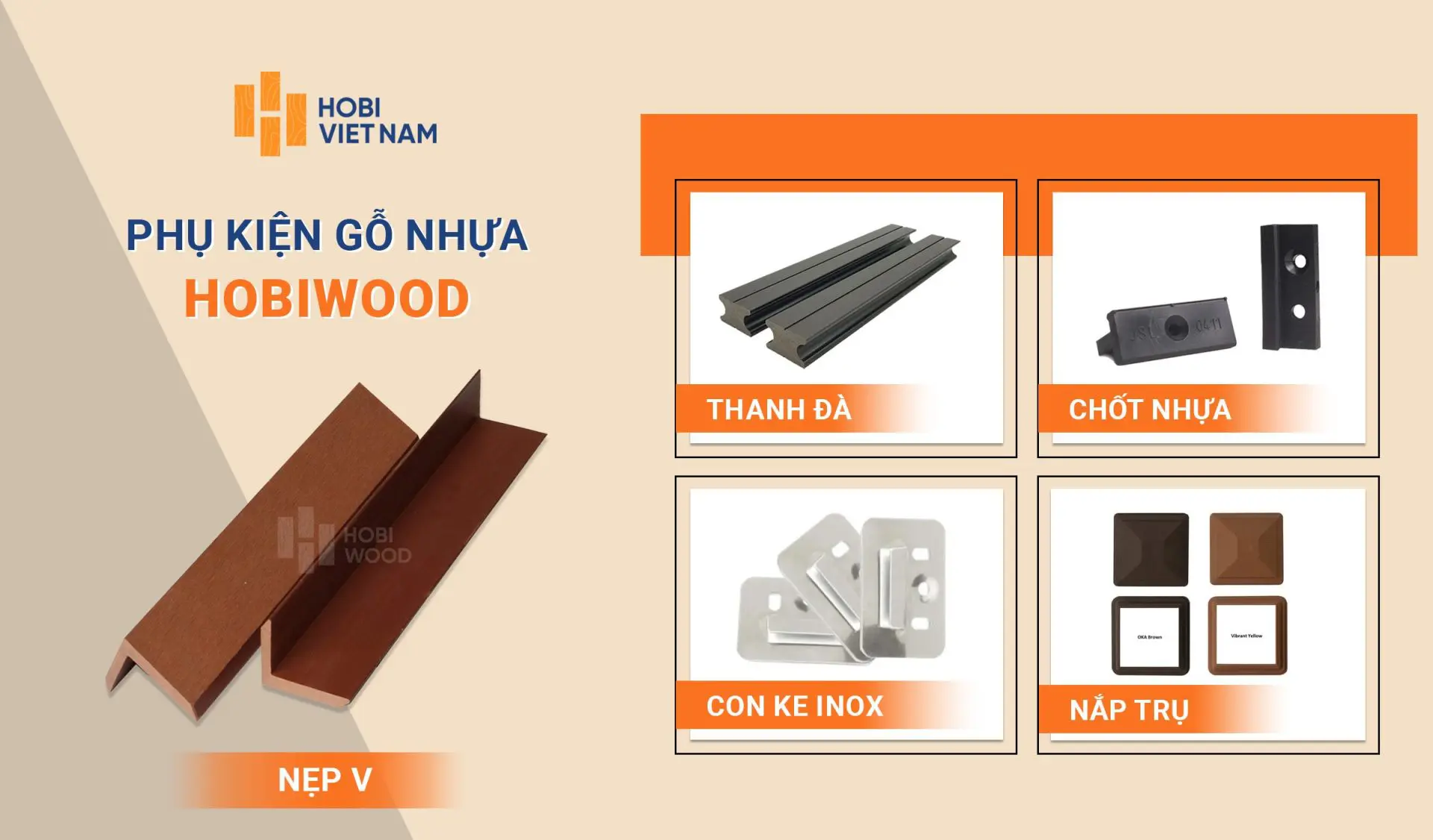 Phụ kiện gỗ nhựa ngoài trời Hobiwood