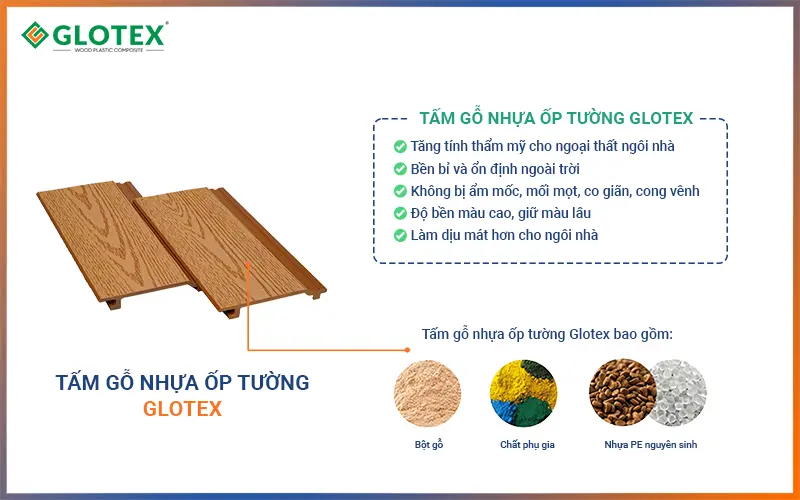 Cấu tạo của tấm ốp gỗ nhựa Glotex