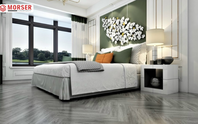 Sàn nhựa xương cá Morser lát sàn phòng ngủ