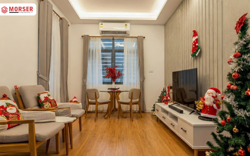 Sàn nhựa Morser lát sàn phòng khách
