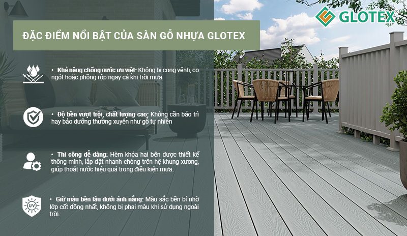 Đặc điểm nổi bật của sàn gỗ nhựa Glotex