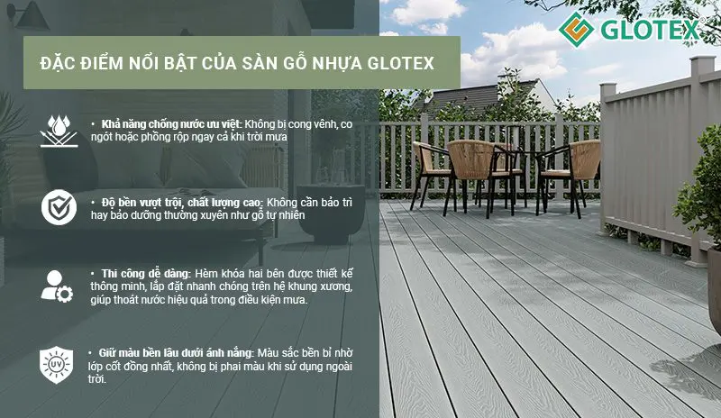 Đặc điểm nổi bật của sàn gỗ nhựa Glotex