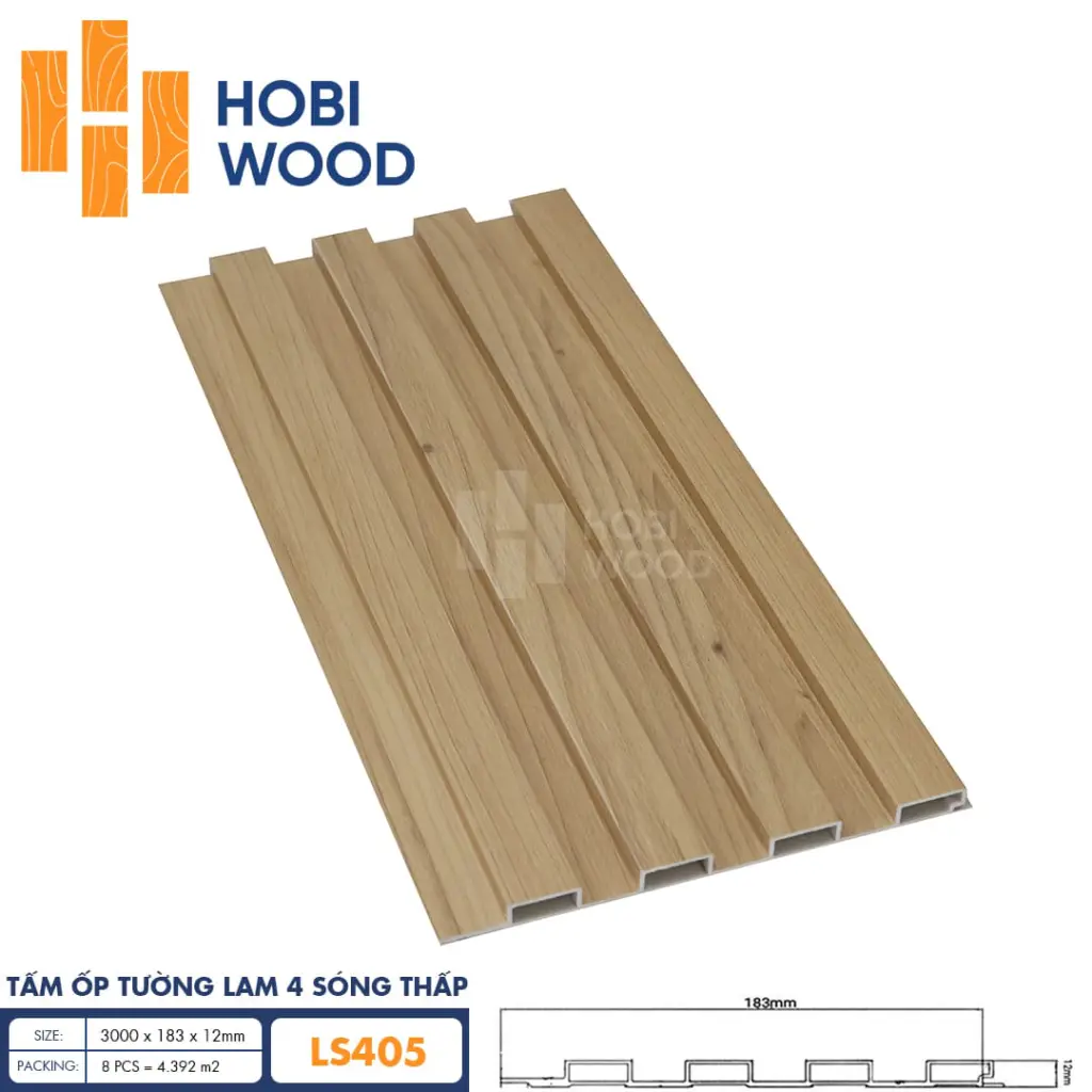 Tấm ốp lam 4 sóng thấp HobiWood LS405