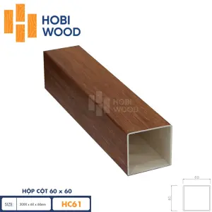 Thanh lam nhựa giả gỗ 60x60 HobiWood HC61