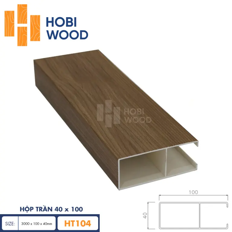 Thanh lam treo trần 40x100 HobiWood HT104