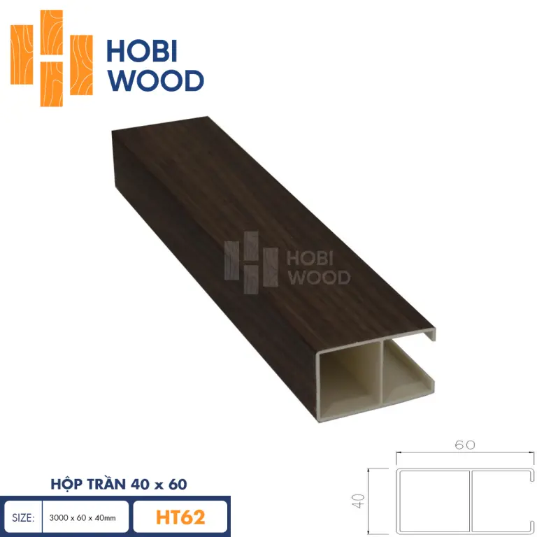 Thanh lam treo trần 40x60 HobiWood HT62