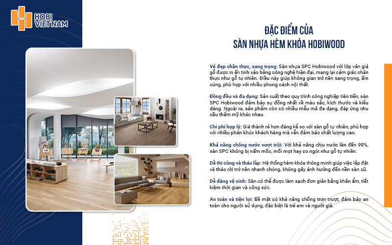 Đặc điểm của sàn nhựa hèm khóa Hobiwood