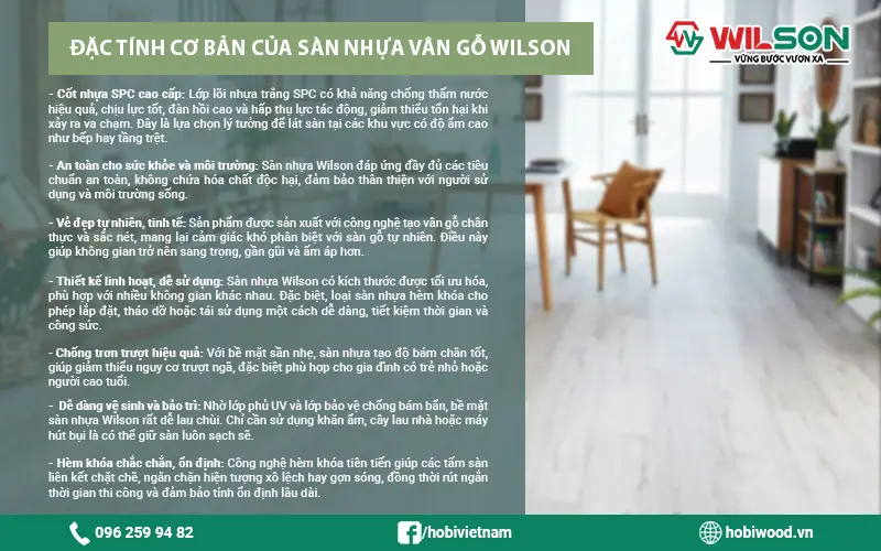 Đặc điểm của sàn nhựa hèm khóa Wilson