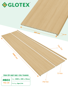 Mặt bậc cầu thang nhựa giả gỗ Glotex MB03