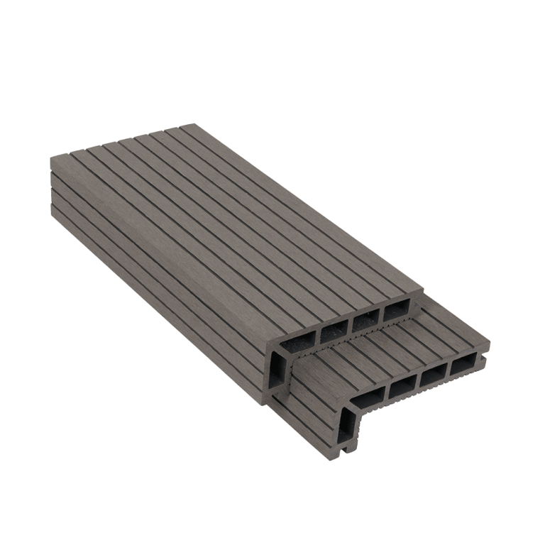 Mũi bậc cầu thang gỗ nhựa HobiWood (Light Grey)