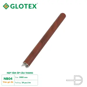 Nẹp bậc cầu thang nhựa giả gỗ Glotex NB04