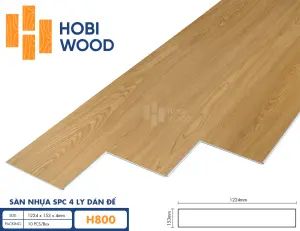 Sàn nhựa hèm khóa đế cao su 4 ly Hobiwood H800
