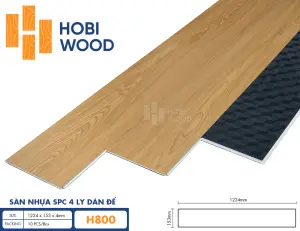 Sàn nhựa hèm khóa đế cao su 4 ly Hobiwood H800