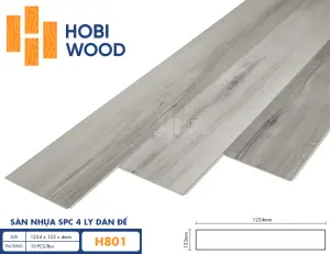Sàn nhựa hèm khóa đế cao su 4 ly Hobiwood H801