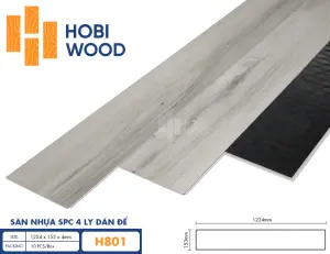Sàn nhựa hèm khóa đế cao su 4 ly Hobiwood H801