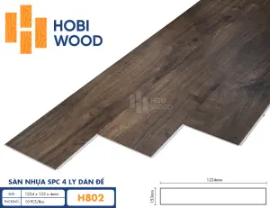 Sàn nhựa hèm khóa đế cao su 4 ly Hobiwood H802