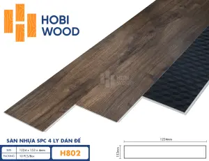 Sàn nhựa hèm khóa đế cao su 4 ly Hobiwood H802