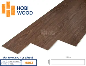Sàn nhựa hèm khóa đế cao su 4 ly Hobiwood H803