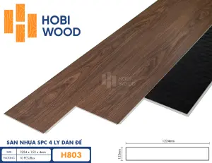 Sàn nhựa hèm khóa đế cao su 4 ly Hobiwood H803