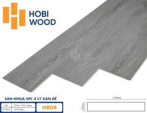 Sàn nhựa hèm khóa đế cao su 4 ly Hobiwood H804
