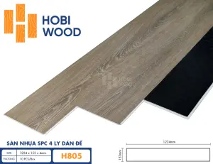 Sàn nhựa hèm khóa đế cao su 4 ly Hobiwood H805