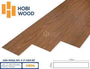 Sàn nhựa hèm khóa đế cao su 4 ly Hobiwood H806