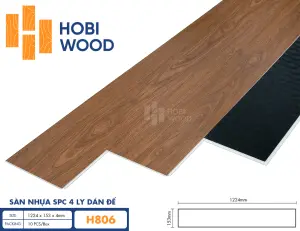 Sàn nhựa hèm khóa đế cao su 4 ly Hobiwood H806