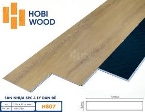 Sàn nhựa hèm khóa đế cao su 4 ly Hobiwood H807