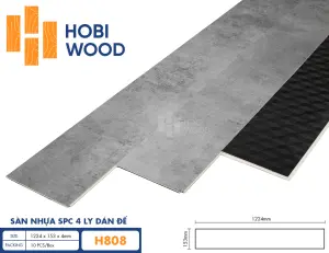 Sàn nhựa hèm khóa đế cao su 4 ly Hobiwood H808
