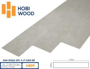 Sàn nhựa hèm khóa đế cao su 4 ly Hobiwood H809