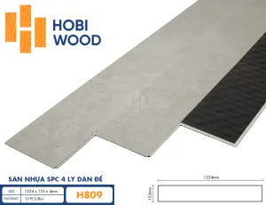 Sàn nhựa hèm khóa đế cao su 4 ly Hobiwood H809