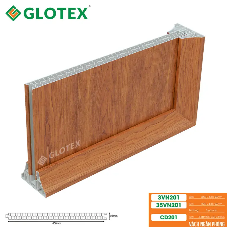 Chân đế vách ngăn phòng 2 mặt Glotex CD201
