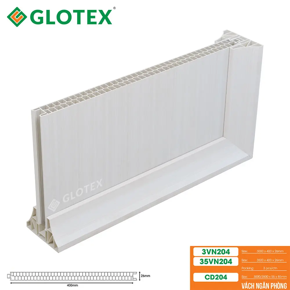 Chân đế vách ngăn phòng 2 mặt Glotex CD204