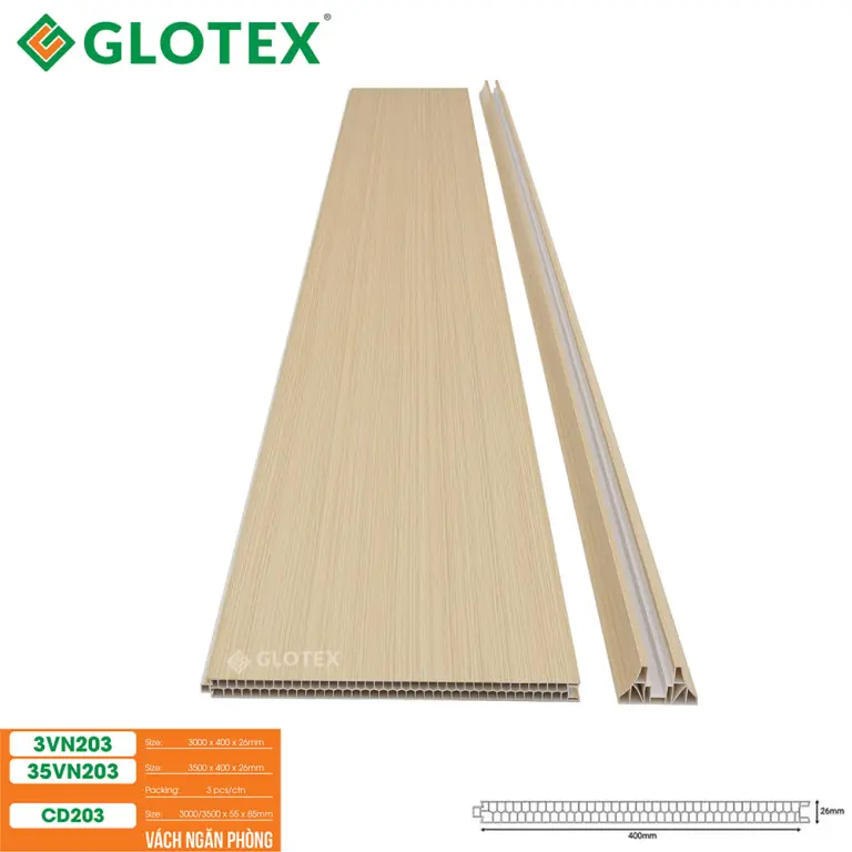 Vách ngăn phòng 2 mặt Glotex VN203