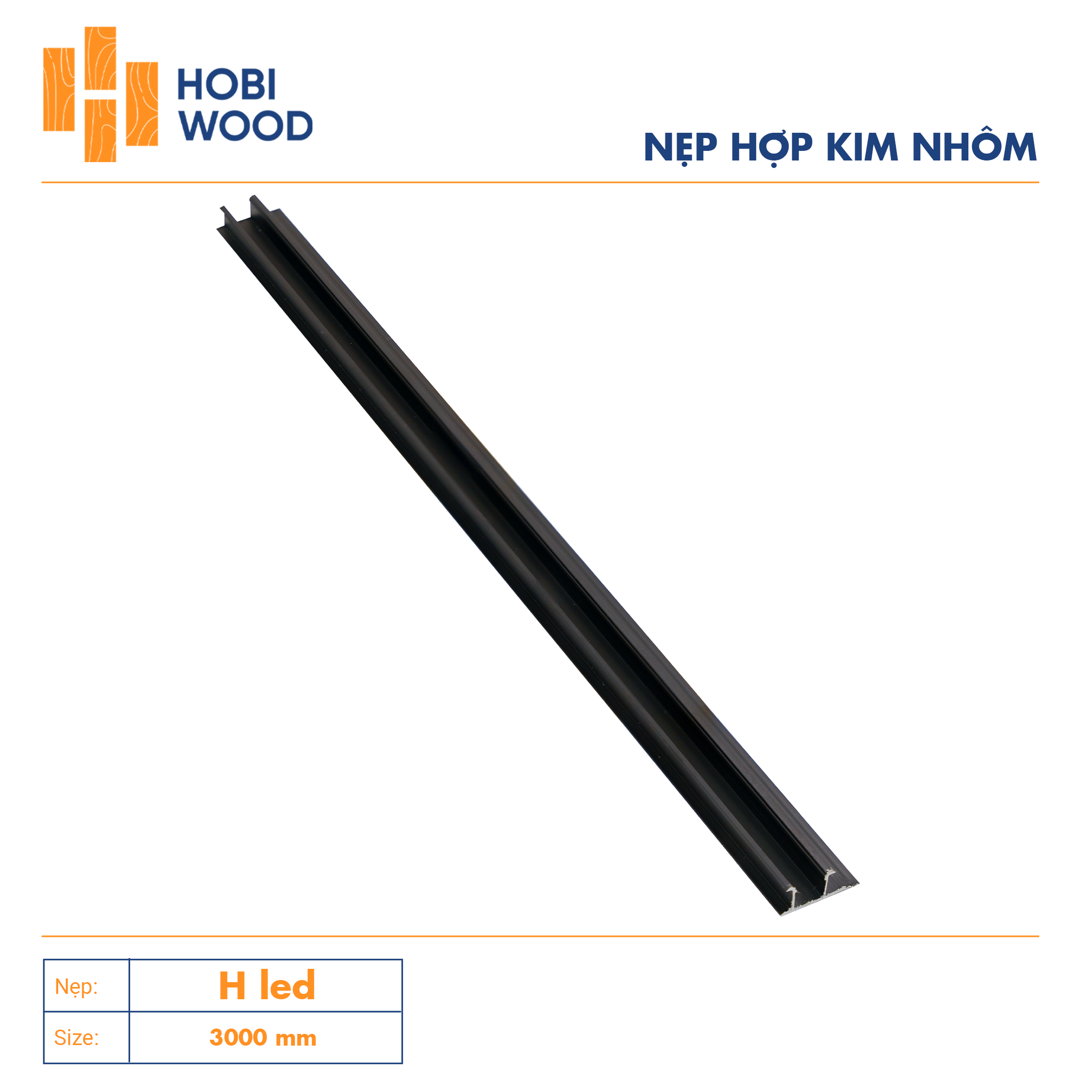 Nẹp nhôm trang trí H Led màu đen