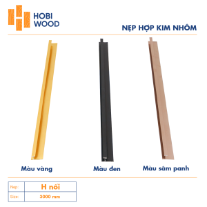 Nẹp nhôm trang trí H nối màu đen
