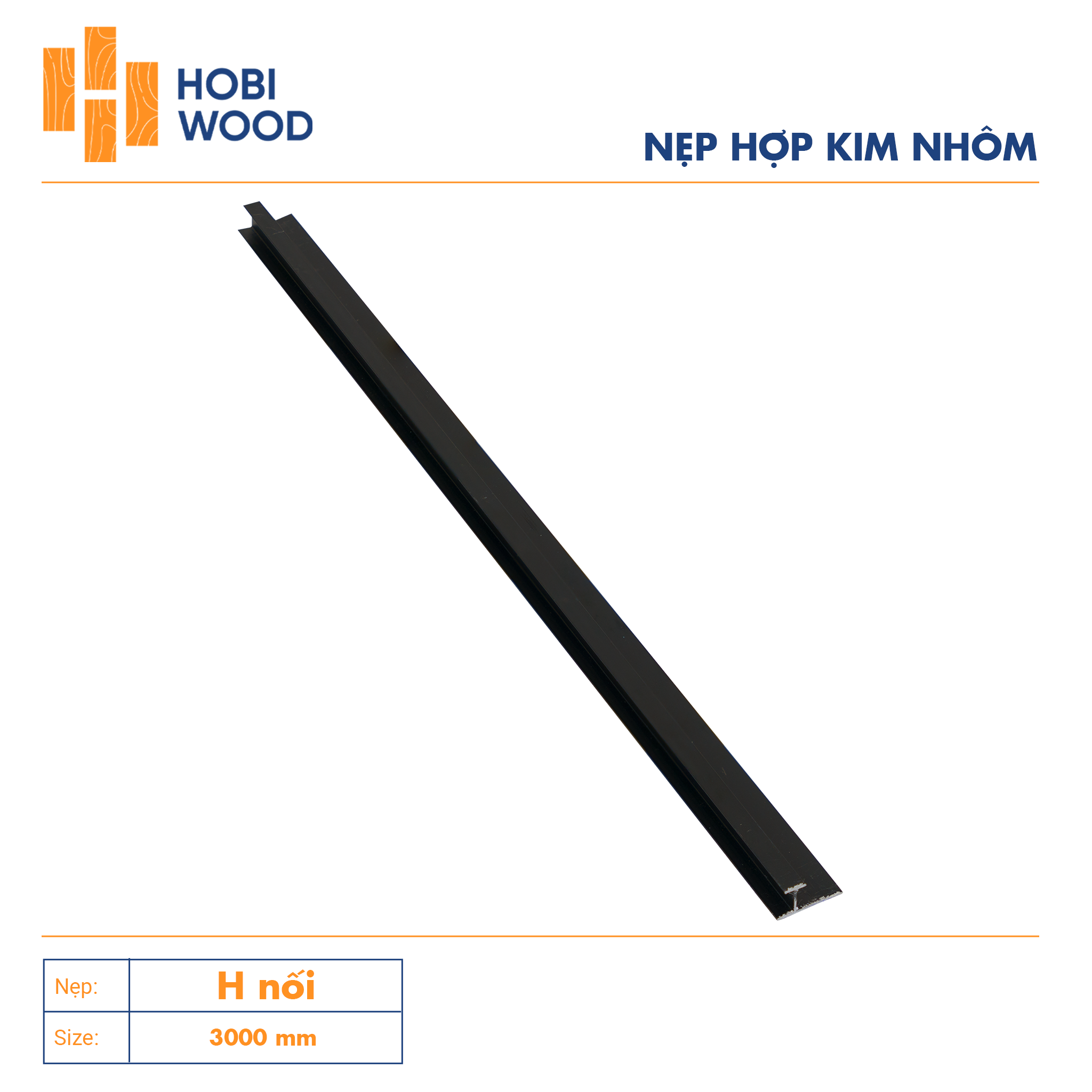 Nẹp nhôm trang trí H nối màu đen