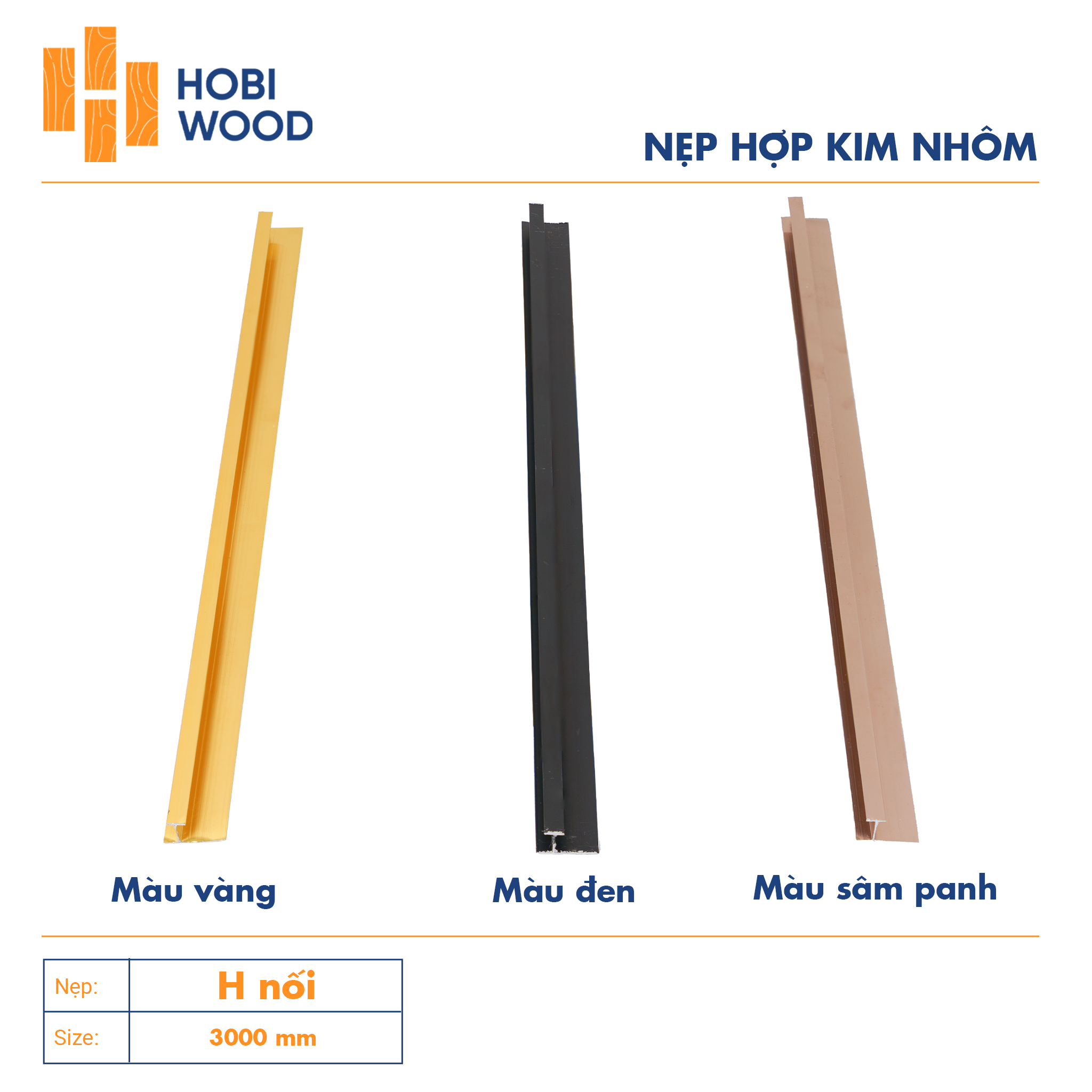 Nẹp nhôm trang trí H nối màu đen