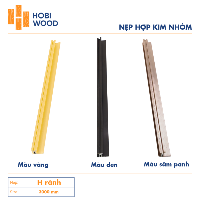 Nẹp nhôm trang trí H rãnh