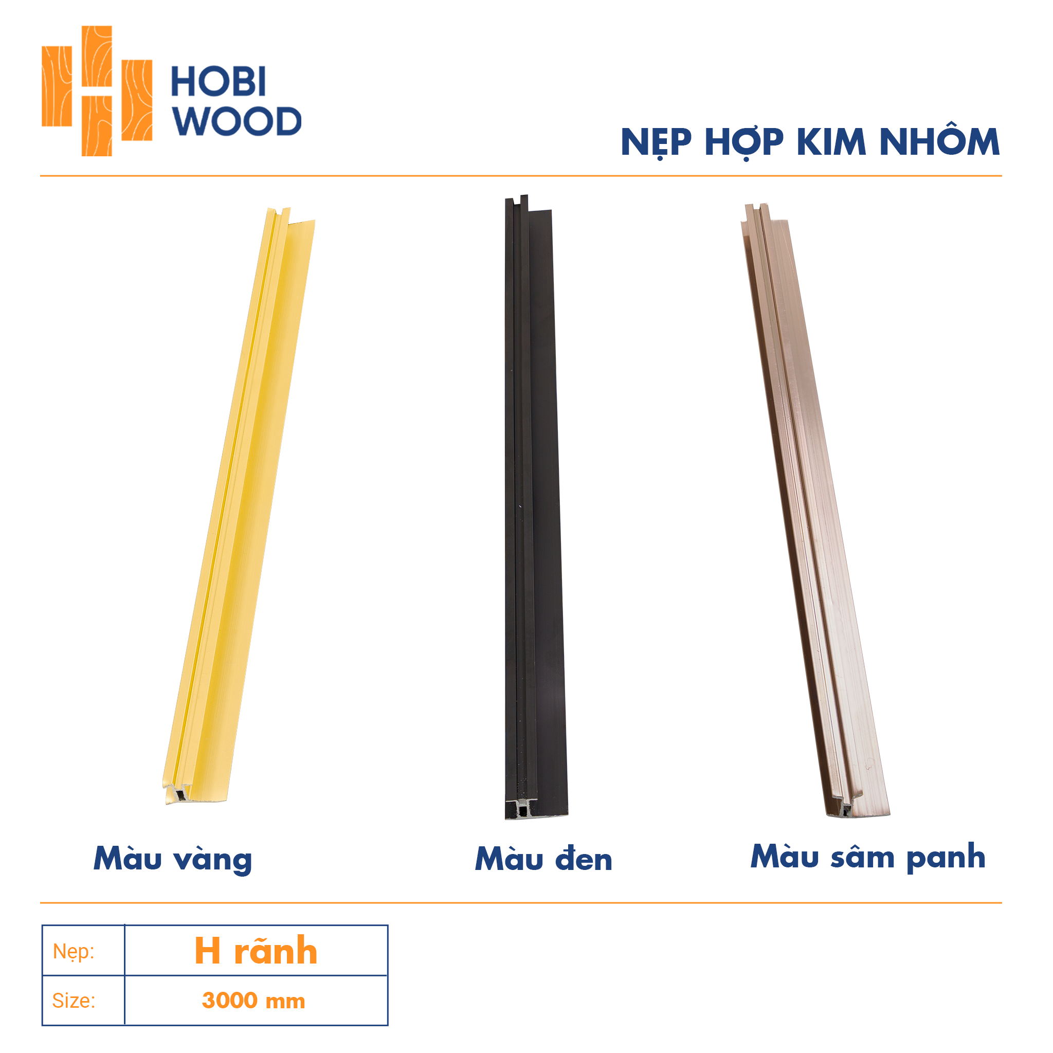 Nẹp nhôm trang trí H rãnh
