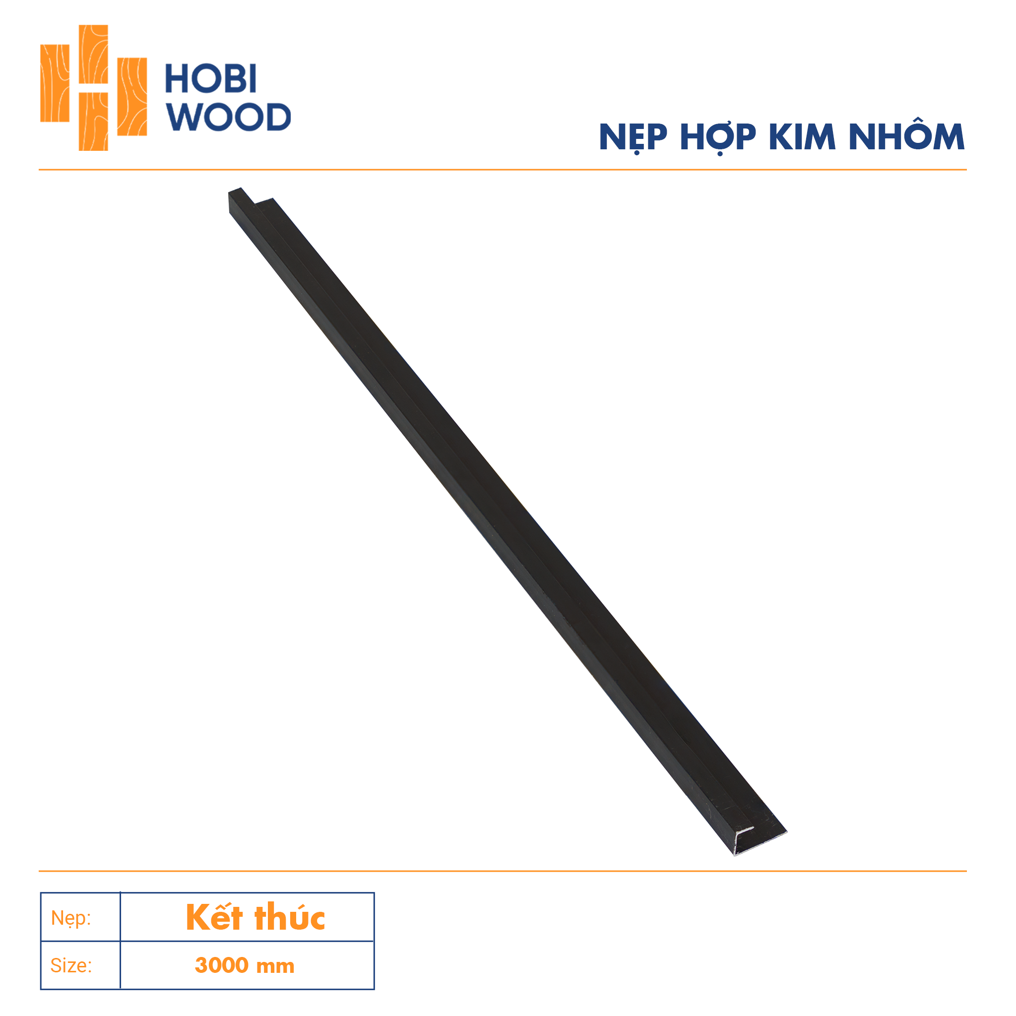 Nẹp nhôm trang trí kết thúc màu đen
