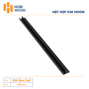 Nẹp nhôm trang trí kết thúc LED màu đen