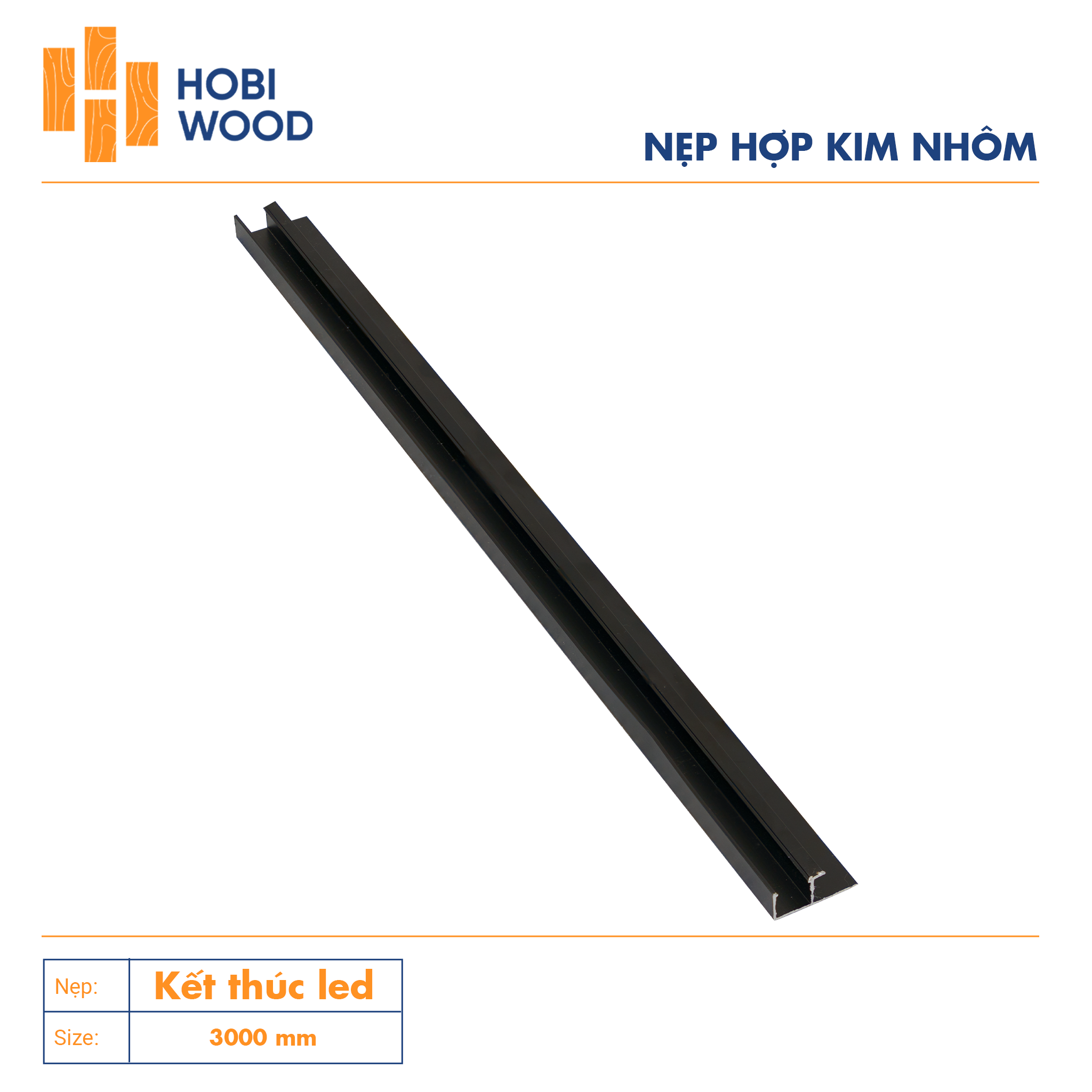 Nẹp nhôm trang trí kết thúc LED màu đen